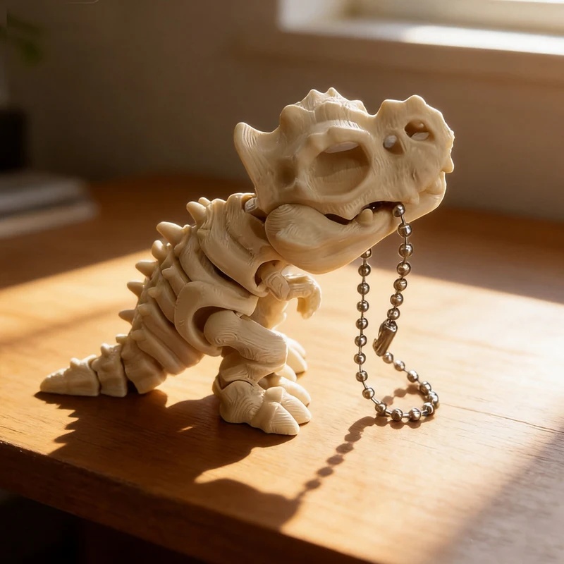 3D Printing Keychain - 3D Printed Tyrannosaurus Rex Skeleton Model