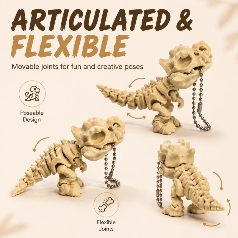 New 3D Printed Tyrannosaurus R - 3D Printing Keychain ulasan dan harga