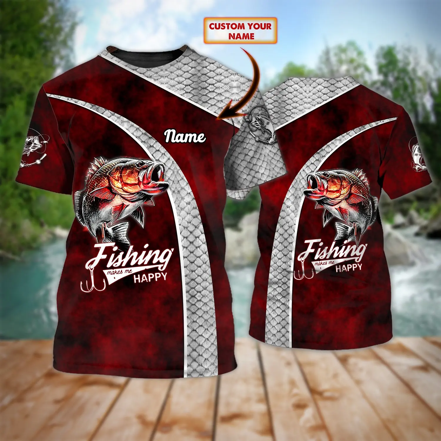 Bass Fishing Personalized Name - 3D Printing Name ulasan dan harga