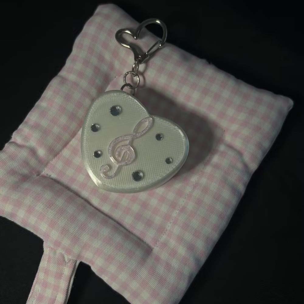 3D Printed Musical Note Heart  - 3D Printing Keychain ulasan dan harga