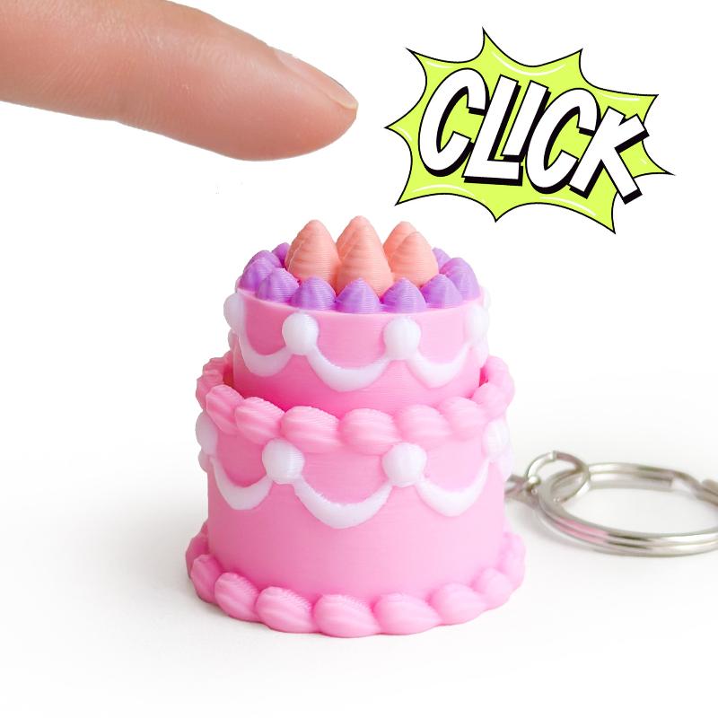 C 3D Printed Foods Clicker Key - 3D Printing Keychain ulasan dan harga